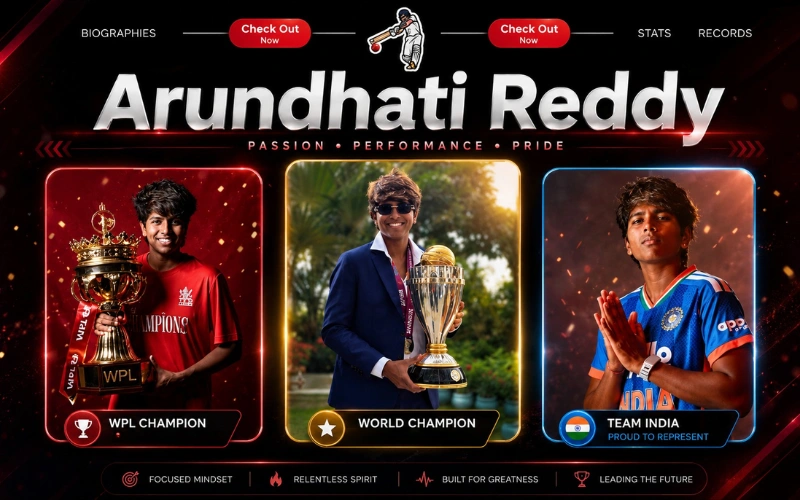 Arundhati Reddy Stats: Age, Family, Height, WPL 2026 Team and Career Records Arundhati Reddy Stats: Age, Family, Height, WPL 2026 Team and Career Records